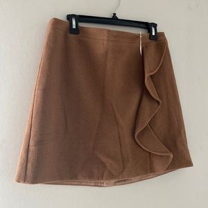 NWT J.Crew Factory Camel Wool Skirt with Side Detail - Size 12